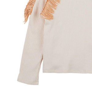 Лонгслив с бахромой Gingersnaps "Therese Eggnog", светло-желтый